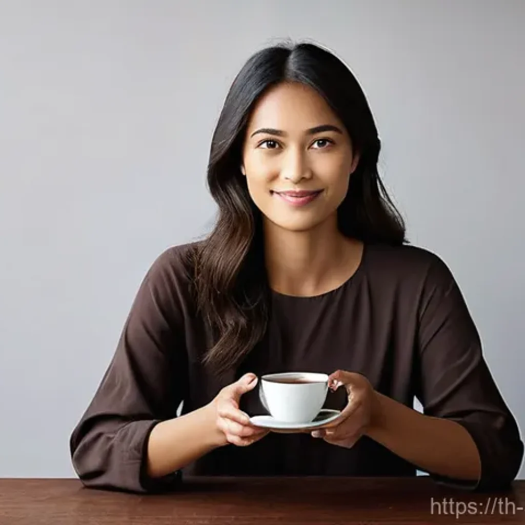 스트레스 해소에 좋은 음식 다크 초콜릿 - **Prompt 1: Mindful Relaxation with Dark Chocolate**
"A serene and elegantly dressed young woman...