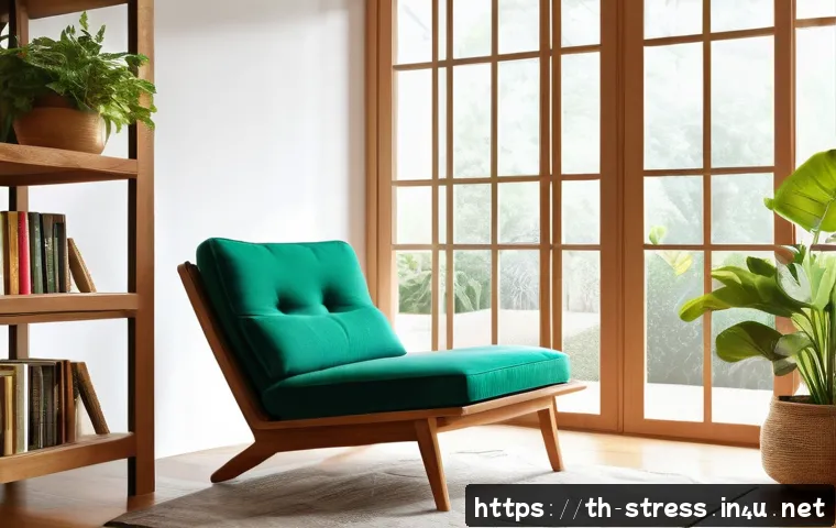 스트레스 해소를 위한 디지털 디톡스 - A cozy and modern living room corner designed as a screen-free zone, featuring a comfortable armchai...